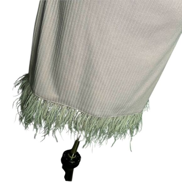 NWOT SAYLOR Ainsley Feather Trim Ribbed Halter Mini Dess Lavender – Sz M - Picture 7 of 8